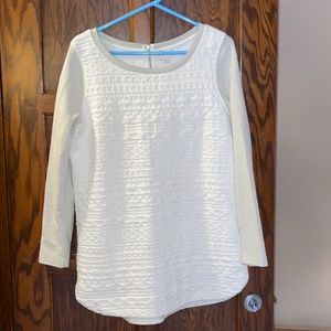 Merona Ivory Cream Quilted Tunic Sweater Large